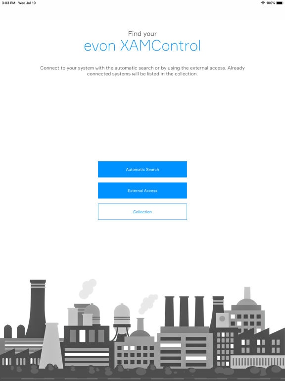 XAMControl.Web iPad screenshot