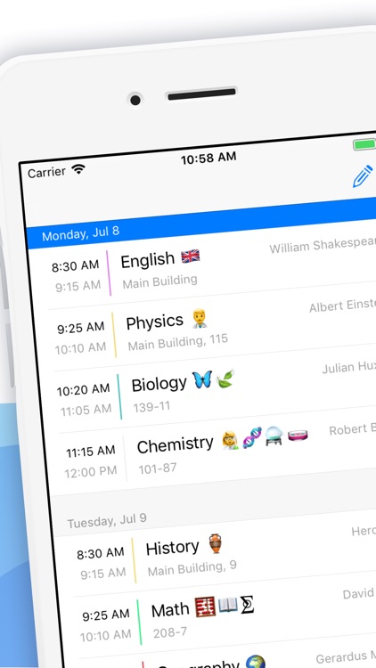Weekly Timetable: The Schedule