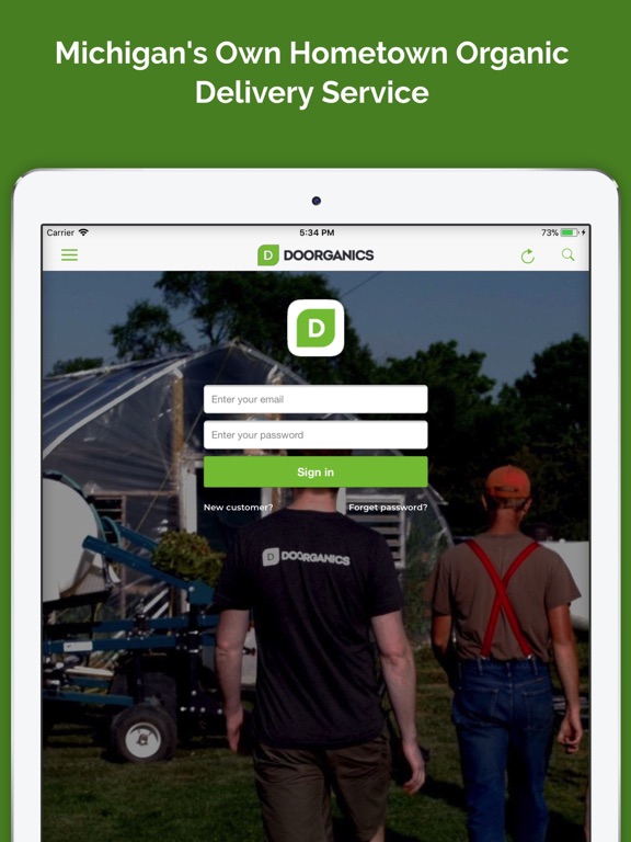 Doorganics iPad screenshot 1 - Food & Drink app