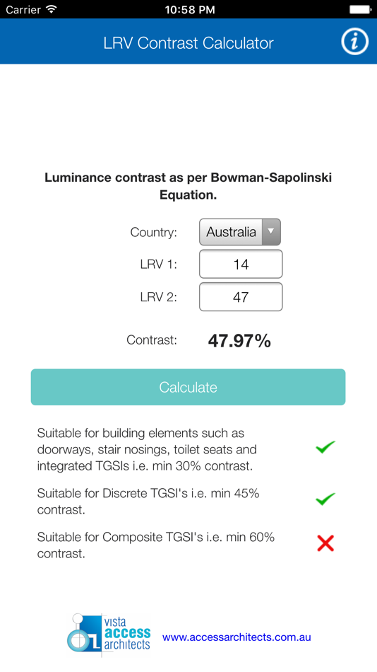 #1. LRV Contrast Calculator (iOS) 由: Behzad Gorimar