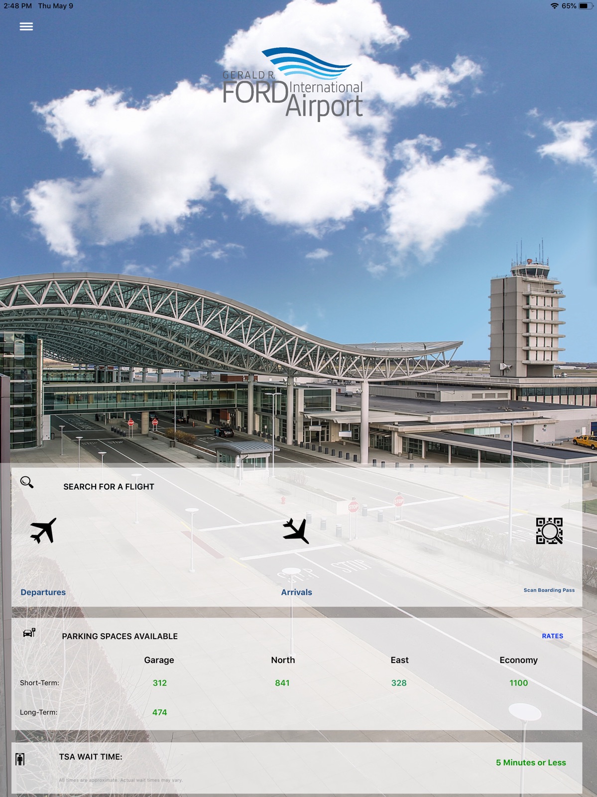 Gerald R. Ford Airport ipad screenshot 1