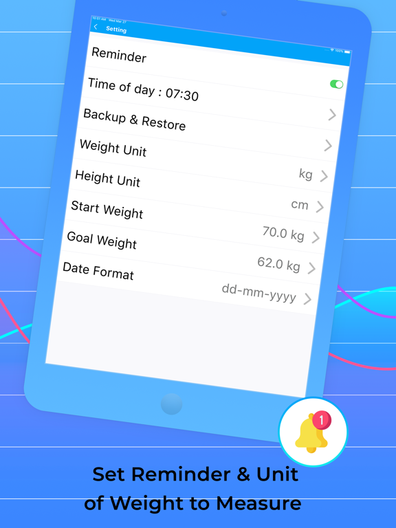 Weight Tracker for Weight Loss iPad screenshot 4 - Health & Fitness app