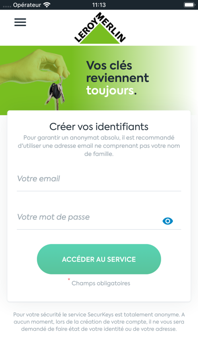 Assistance Clés Leroy Merlin Screenshot