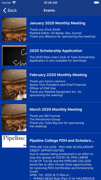 Tulsa Pipeliners Club App