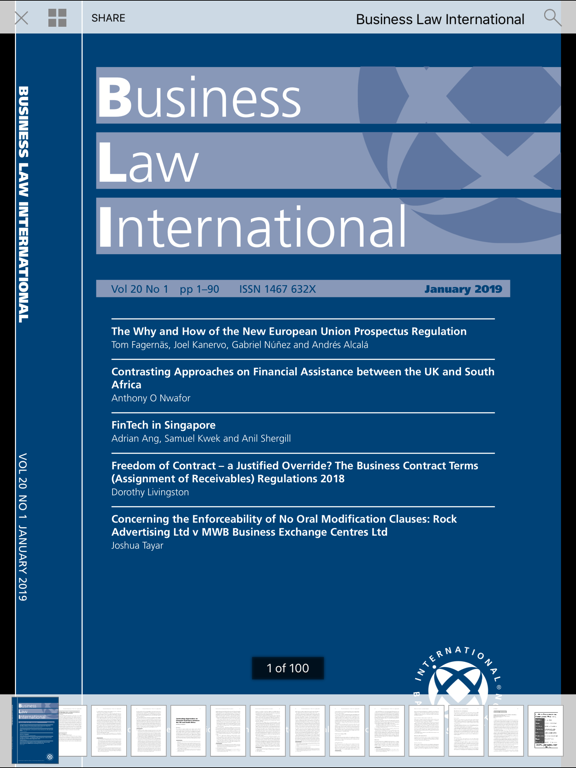 Business Law International iPad screenshot 1 - Business app