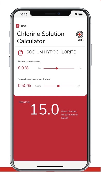 Chlorine solution calculator screenshot 3