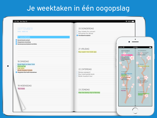 Takenagenda iPad app afbeelding 1