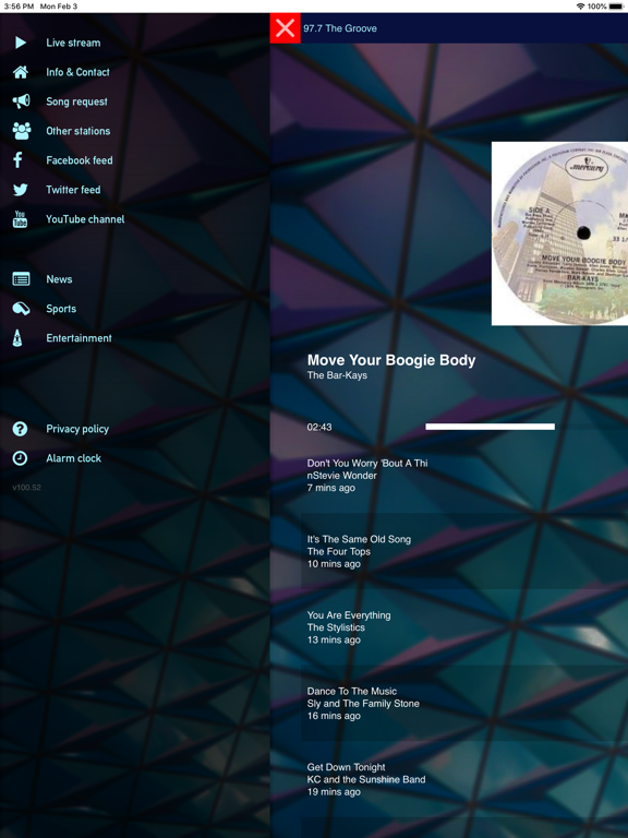 97.7 The Groove - WXRRHD2 iPad screenshot 2 - Entertainment app