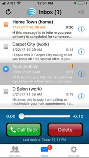 at&t voicemail viewer (work) iphone screenshot 1