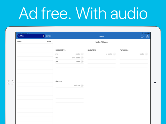 English Verb Conjugator Pro iPad screenshot 1 - Education app