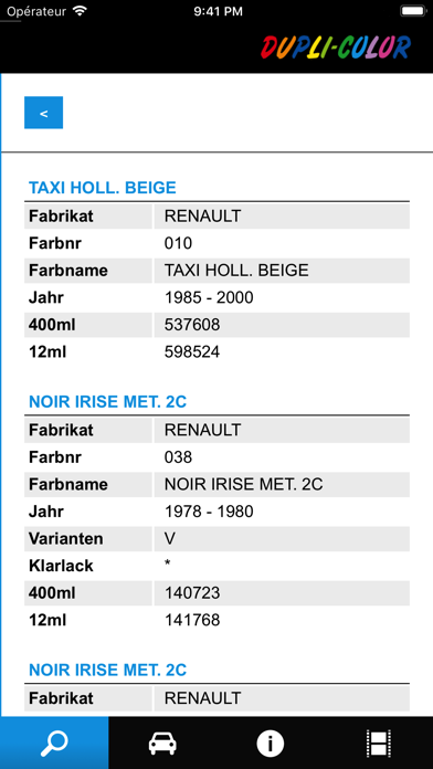 Screenshot #2 pour DUPLI-COLOR prog. de recherche