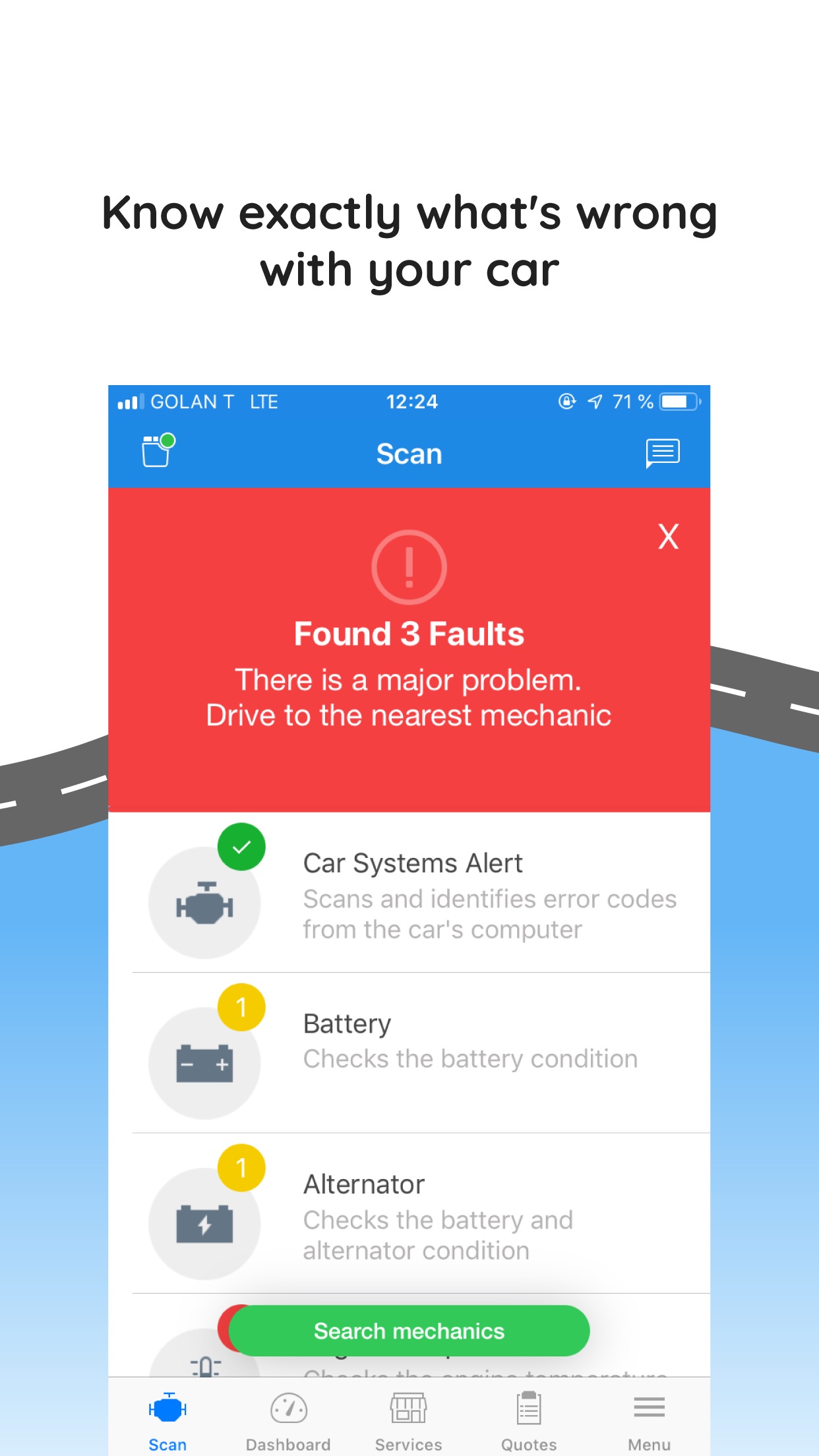 Screenshot do app Engie - Entenda o seu carro