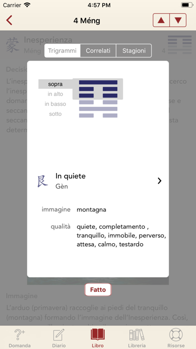 Yi Jing Schermata dell'app