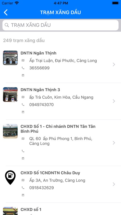 GIS Xăng dầu - Y tế Trà Vinh