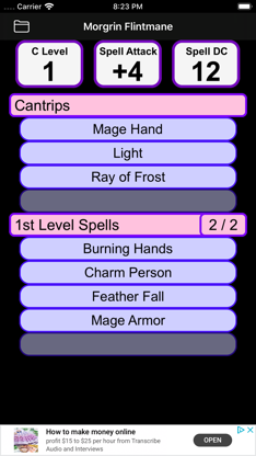Fifth Edition Character Sheet screenshot 4