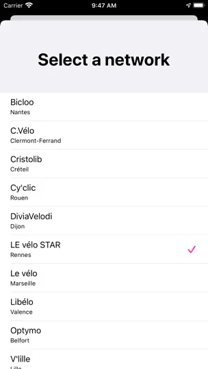 Screenshot von VeloDispo France auf dem iPhone 4