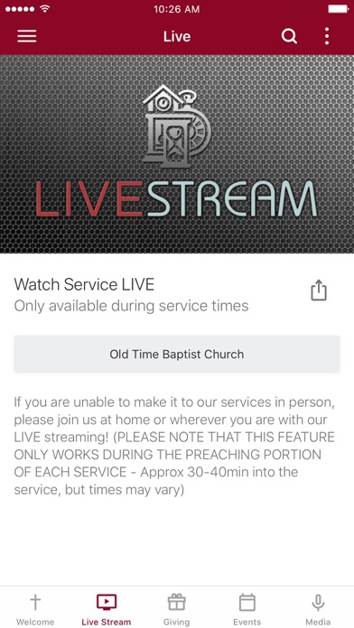 Old Time Baptist Church Screenshot