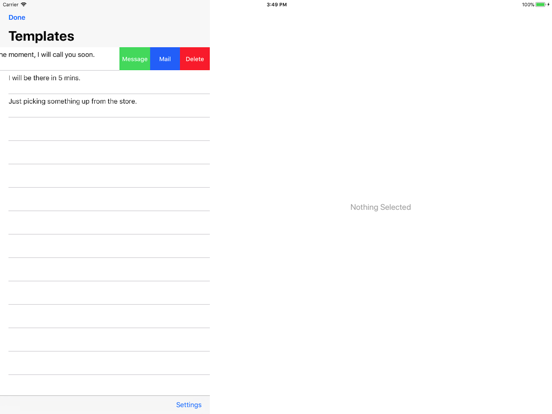 Message Templates iPad screenshot 2 - Utilities app