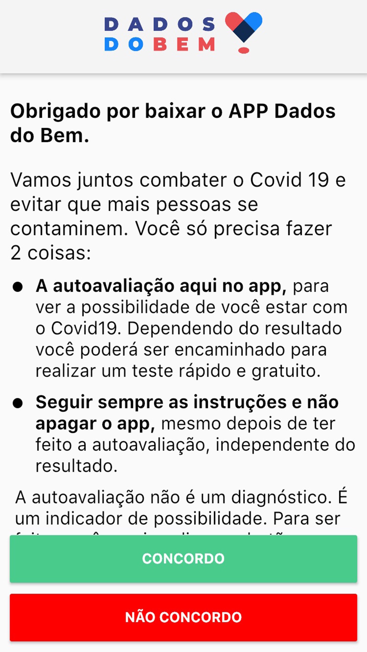 Screenshot do app Dados do Bem