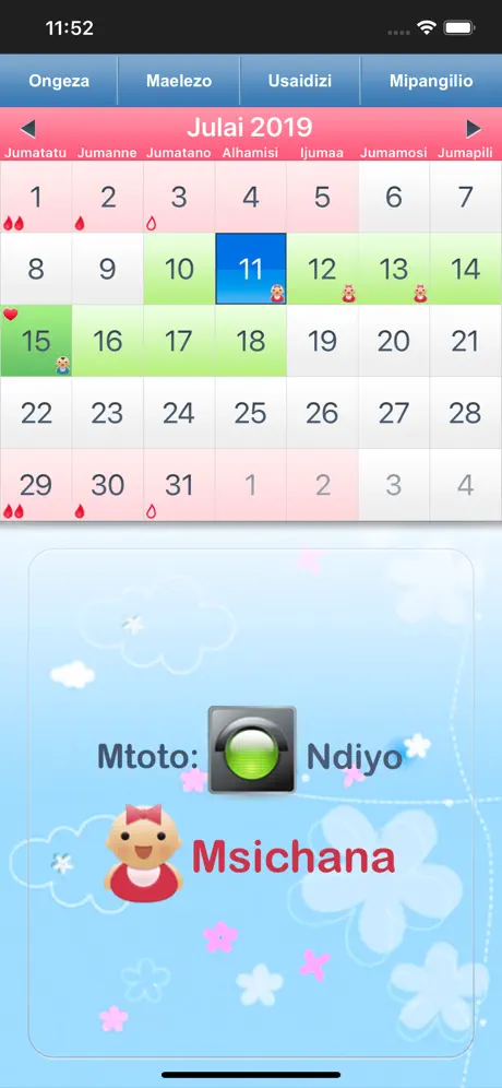 Menstruations kalender