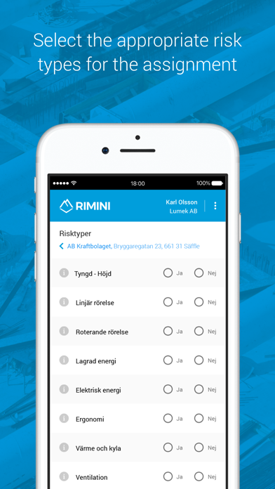 Rimini Risk Management Screenshot