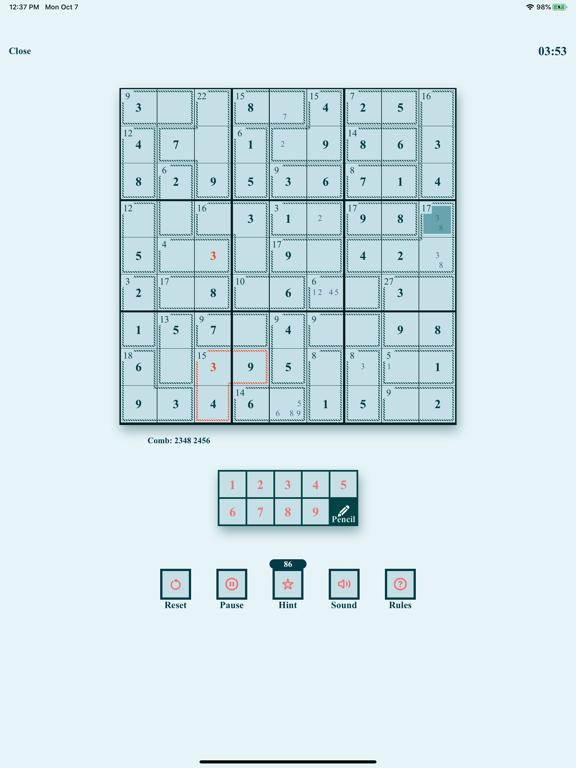 Screenshot #4 pour Killer Sudoku Challenge
