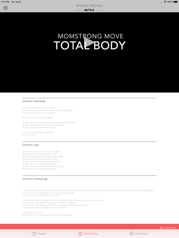 Momstrong Move iPad screenshot 4 - Health & Fitness app