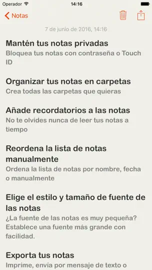 Captura de pantalla de Bloqueo Notas en iPhone 3