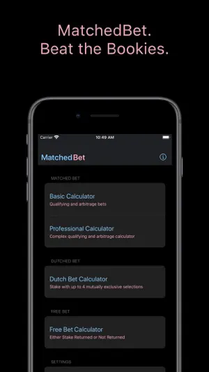 MatchedBet screenshot 1