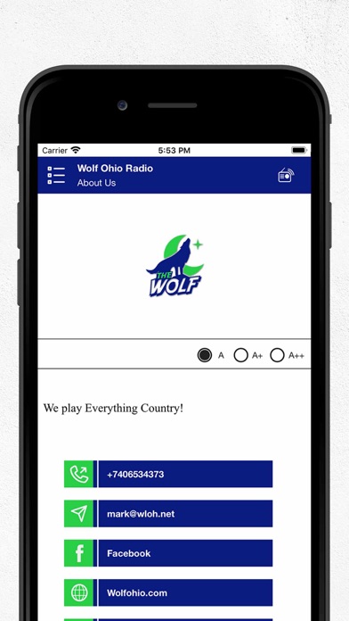 Wolf Ohio Radio Screenshot