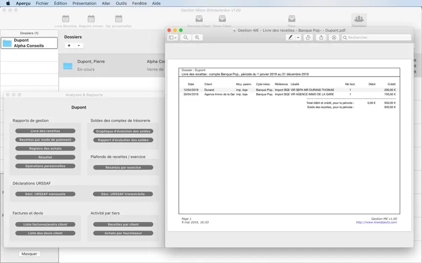 Capture d'écran de Gestion Micro-Entrepreneur sur iPhone 6