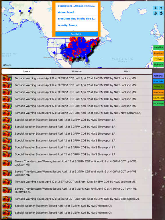 Screenshot #4 pour Instant NOAA Alerts 3D Elite
