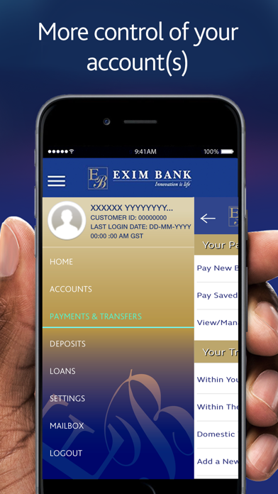 Exim Online Banking DJPersonal Screenshot