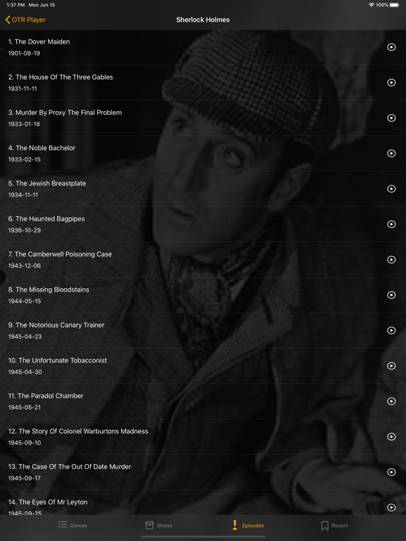 OTR Player iPad screenshot 4 - Entertainment app