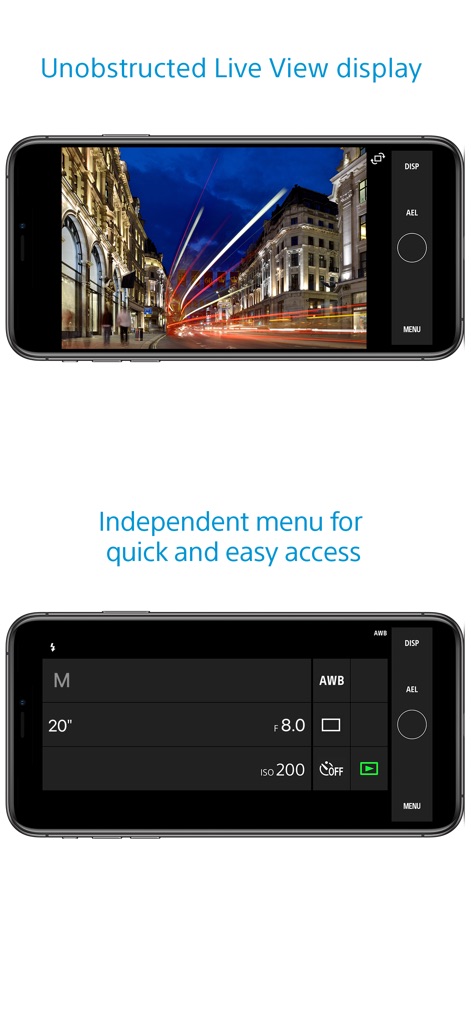 Sony | Imaging Edge Mobile - Unverdeckte Live-Ansicht