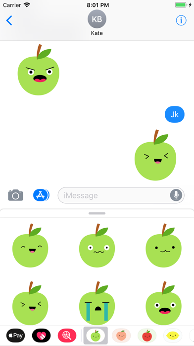 Cute Green Apple Stickers screenshot 4