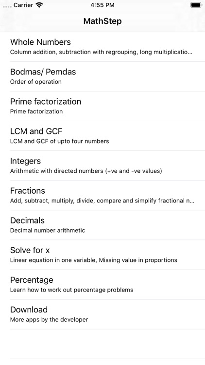MathStep: Basic Math Skills