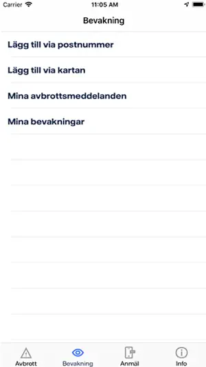 Avbrottsinfo screenshot 3
