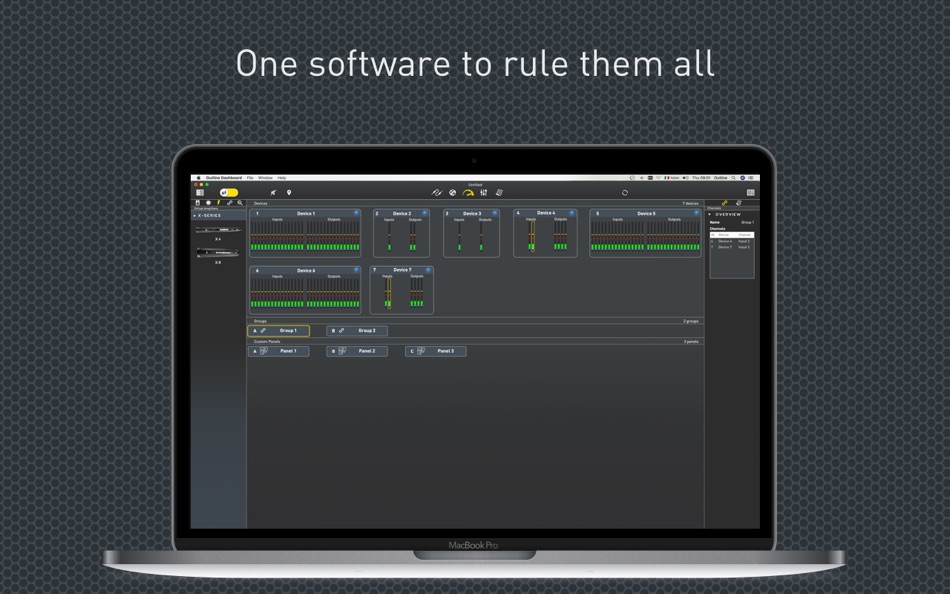 #2. Outline Dashboard (macOS) Podle: Outline Pro Audio