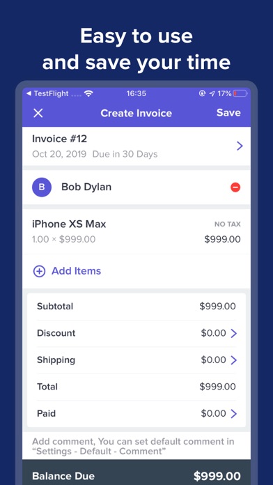 Screenshot 3 of myInvoice, swift invoice lite App