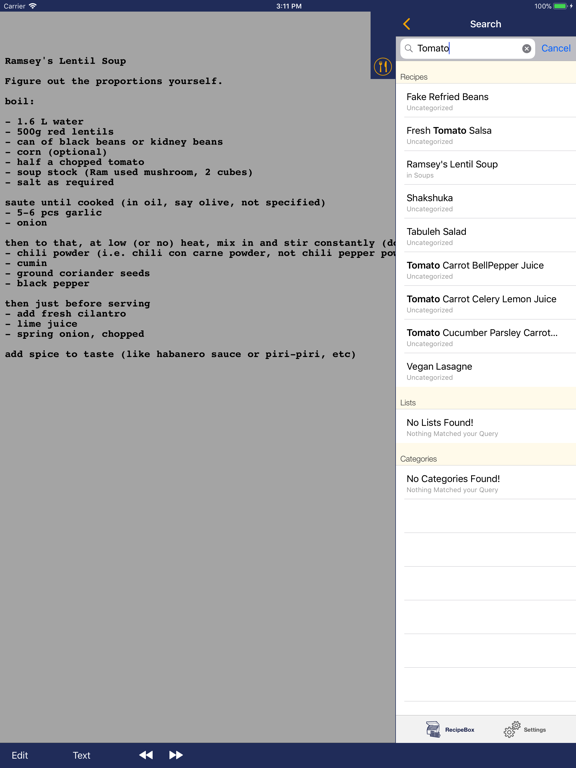 Screenshot #6 pour RecipeBox Simple