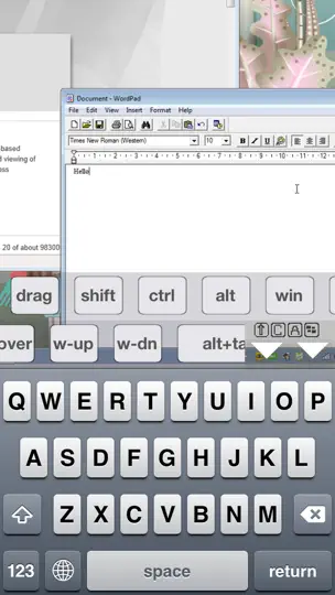 Capture d'écran de Mocha VNC sur iPhone 3