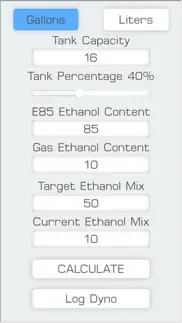 e85 mix ethanol calculator iphone capturas de pantalla 1