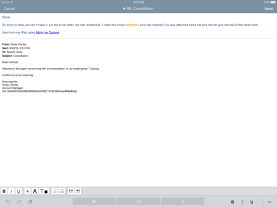 Mail+ for Outlook iPad screenshot 3 - Business app