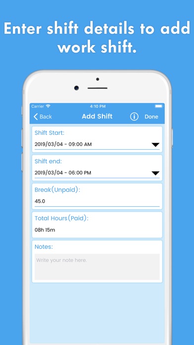 WorkLog - Shift Hours Tracking screenshot 2