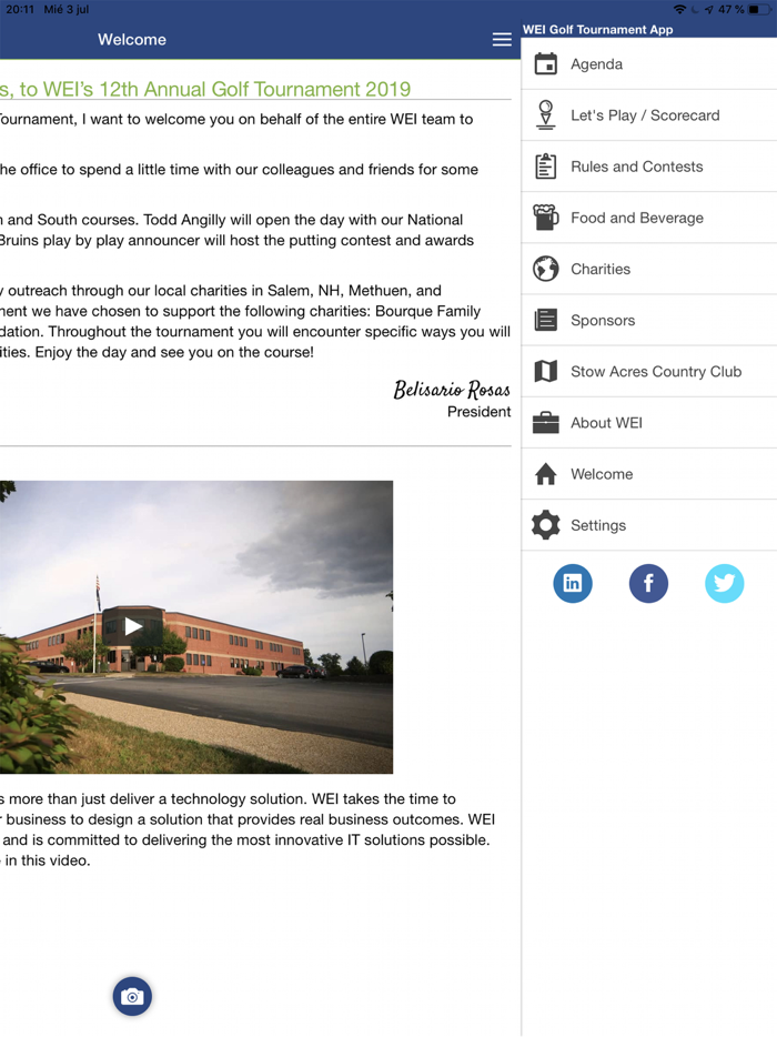 WEI Golf Tournament App