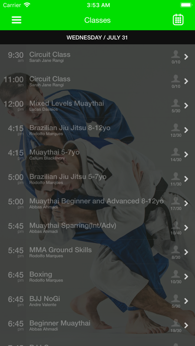 Westside MMA app screenshot