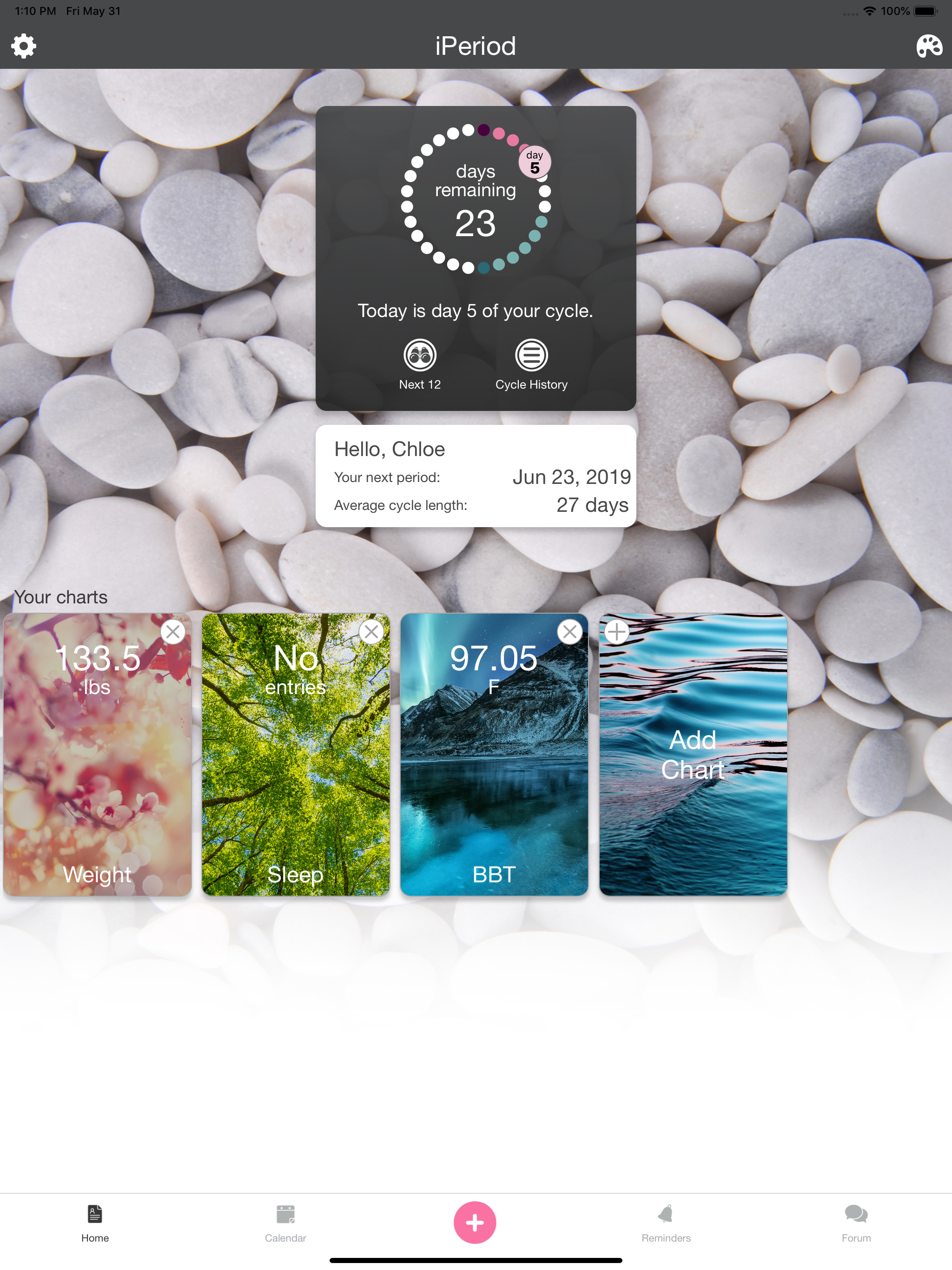 iPeriod Period Tracker HD + screenshot 3