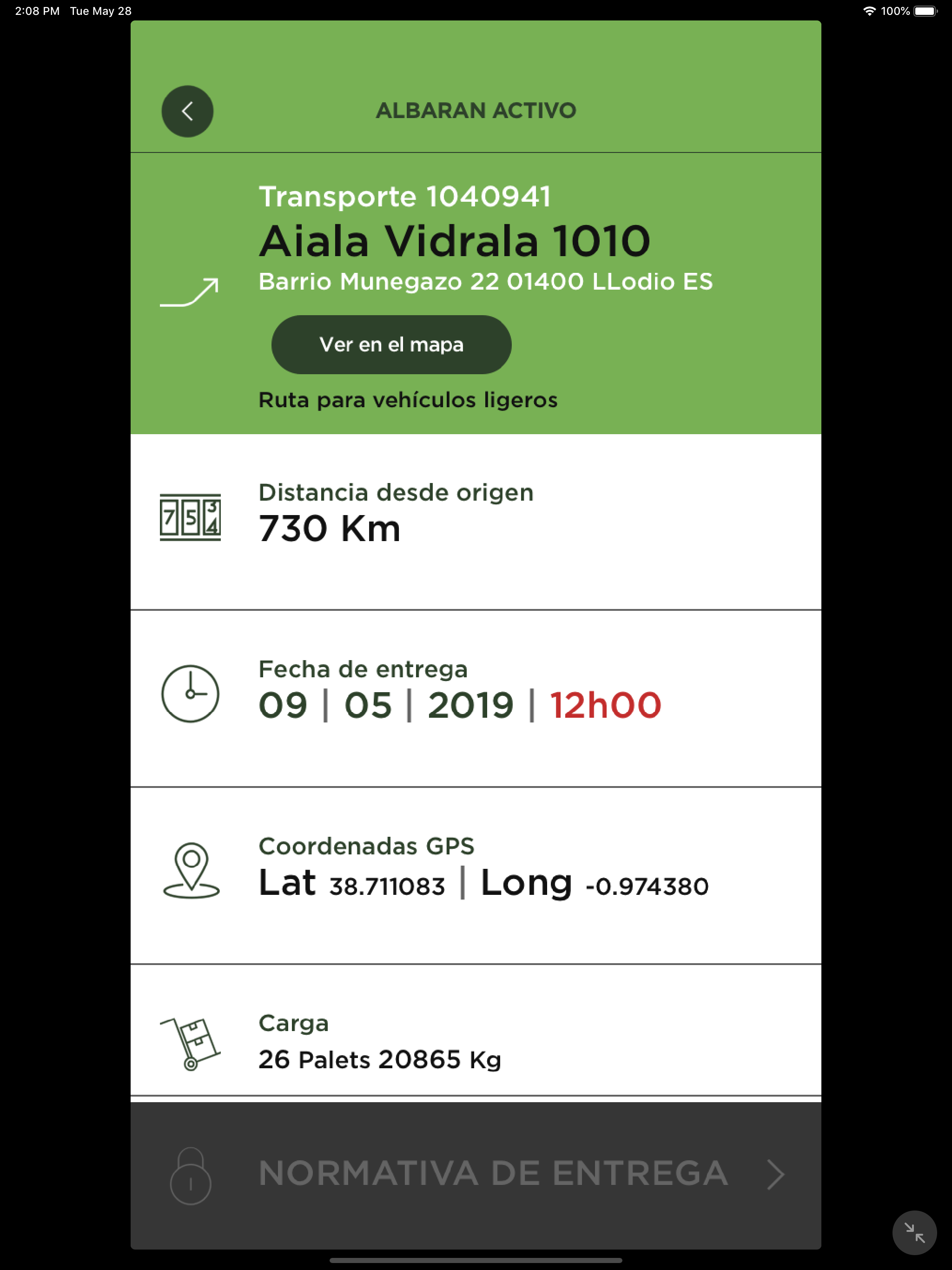 VIDRALA TRANSPORTISTAS