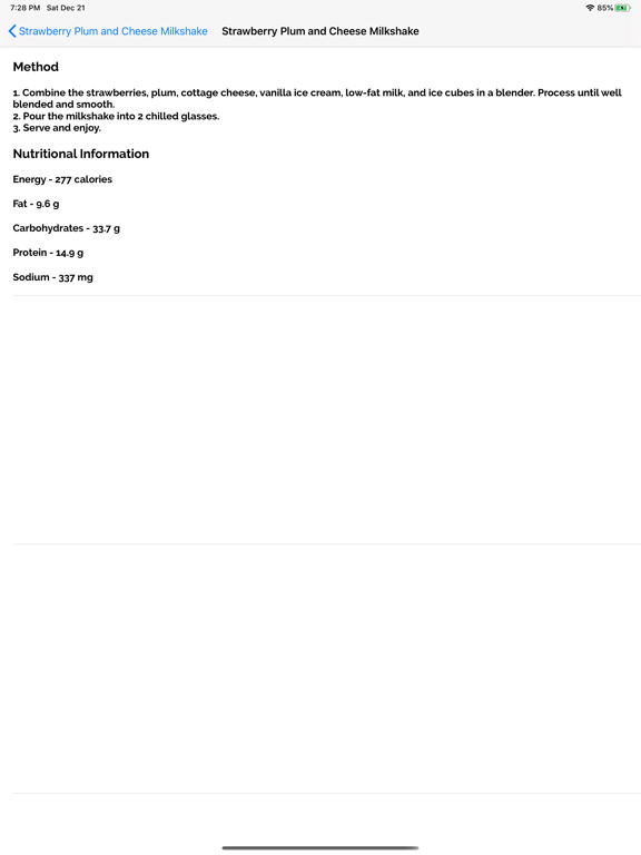 Milkshake Recipes iPad screenshot